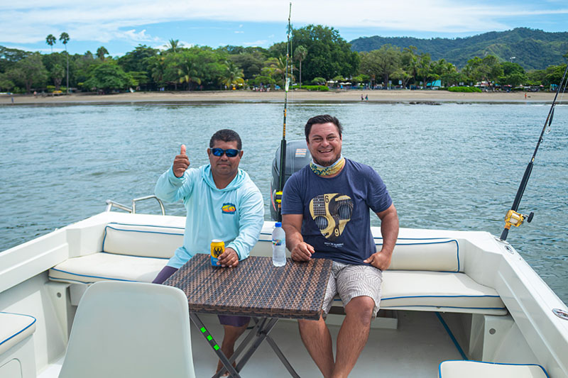 Fishermen enjoying a fishing trip on the fishing boat Macarela on the Papagayo Peninsula